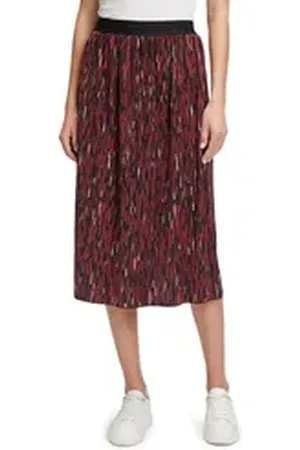 Betty & Co Midirock Betty & Co Midirock mit Plissee Plissee rot|schwarz 44