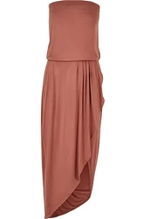 Urban classics Shirtkleid Damen Ladies Viscose Bandeau Dress (1-tlg) rot 4XL