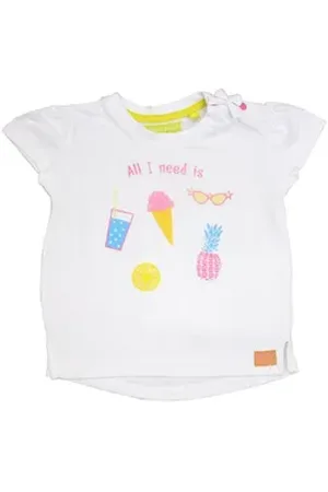 Lemon Beret T-Shirt Baby T-Shirt "All I need is" in weiß aus reiner Baumwolle, mit Frontprint weiß 68