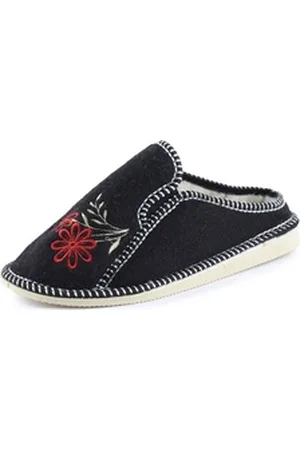 Ladeheid Damen Filz Hauschuhe Pantoffeln Schlapfen PFF076 Hausschuh schwarz 36 EU