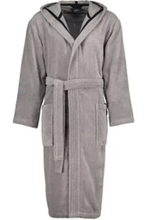 CAWÖ Cawö Home Herrenbademantel Sauna Time 833 Kapuze Frottier, Kapuze, 100% Baumwolle grau L