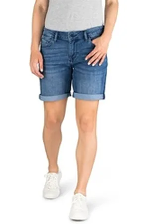 Mustang Jeansshorts Damen Shorts Bermuda Regular Fit Basic Hotpants mit Stretch blau W 29