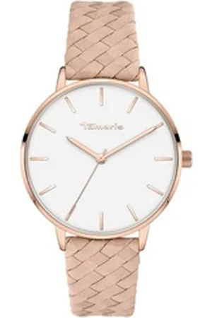 Tamaris Quarzuhr Echtleder beige