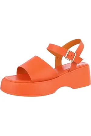 Ital-Design Damen Freizeit Plateausandaletten (86526913) Keilabsatz/Wedge Keilsandaletten in Orange orange 36 EU