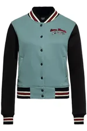 Queen Kerosin QueenKerosin Collegejacke We Can Do It (1-St) mit großer Rückenstickerei grün 4XL