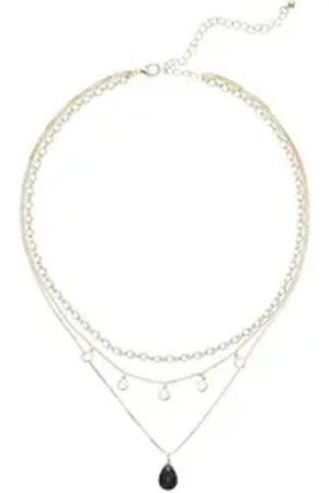 Lascana Kette mit Anhänger, mit Natursteinanhänger, mehrreihiges Kettenset,Halskette, Halsschmuck goldfarben