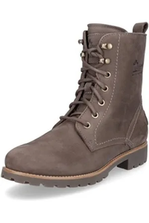 Panama Jack Damen Schnürstiefelette taupe grau Stiefelette grau 40 EU