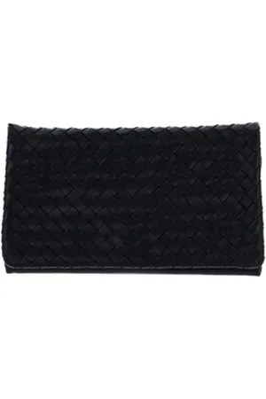Abro+ Clutch Leather Piuma Weaving schwarz