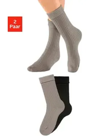 Lavana Socken (Packung, 2-Paar) in modischem Rippstrick schwarz 39-42