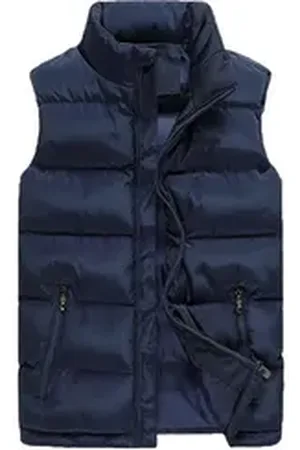 Allthemen Kurzweste Herren Steppweste mit Stehkragen Sportweste Leicht für Winter blau S