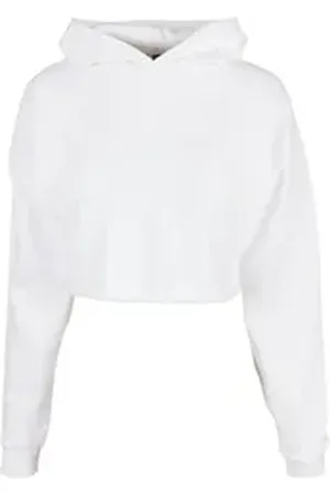 Urban classics Rundhalspullover Damen Ladies Oversized Cropped Hoody (1-tlg) weiß 3XL