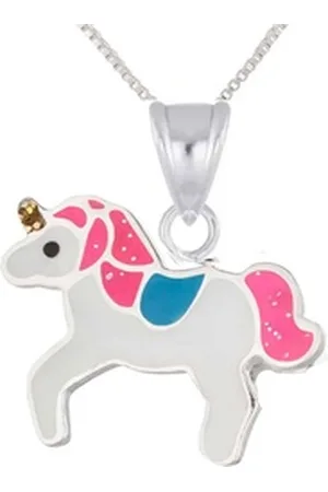 schmuck23 Kettenanhänger Anhänger Kette Einhorn 925 Silber Kinder Mädchen (Halskette mit Anhänger), Silberanhänger Kettenanhänger Kinderschmuck Halskette bunt