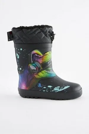 Next Thinsulate gefütterte Gummistiefel mit Umschlag Gummistiefel (1-tlg) schwarz 20,5 EU