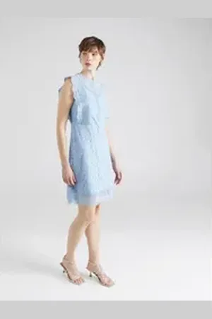 ONLY Cocktailkleid ONLNEW KARO (1-tlg) Spitze blau L