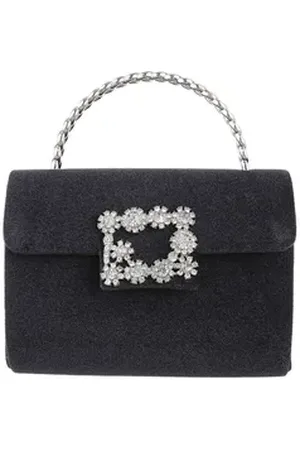 Ital-Design Schultertasche Sehr kleine, Damentasche handtasche schultertasche mit strass in Grau grau