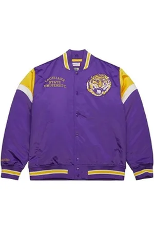 Mitchell & Ness Collegejacke Heavyweight Satin NCAA Louisiana State Universit lila M