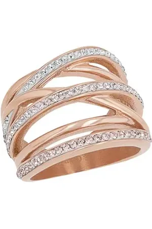 QS by s.Oliver Fingerring Ring für Damen, Edelstahl, Kristall (Ring, 1-tlg) rosa 58