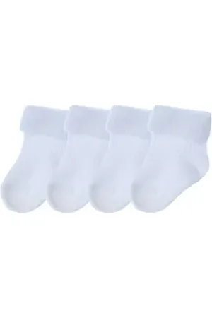 La Bortini Socken Baby Socken weiße Söckchen Erstlingssocken 4er Pack weiß 0-2 Mon