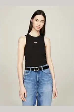 Tommy Hilfiger Tanktop TJW SLIM SCRIPT TANK EXT Große Größen schwarz 4XL