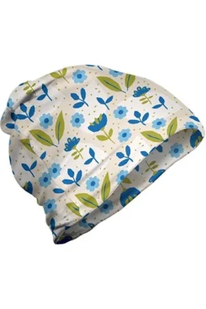 Abakuhaus Beanie Wandern im Freien Blumen Geometrisches Blumen und Blätter beige|grün