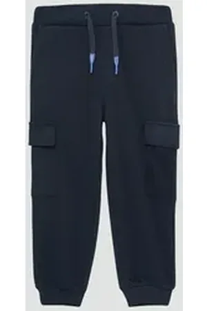 QS by s.Oliver Leggings Jogginghose mit Cargotaschen angedeuteter Tunnelzug blau 92
