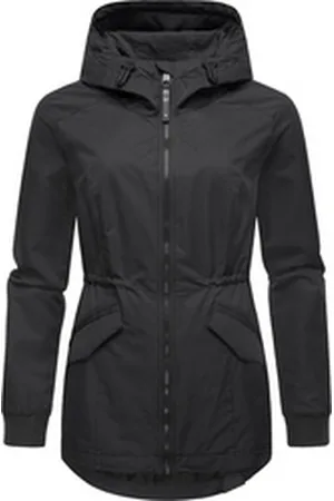 Ragwear Outdoorjacke Dowey Tech stylische wasserdichte Übergangsjacke mit großer Kapuze schwarz XL (42)