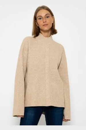 SASSYCLASSY Rollkragenpullover Turtleneck Pullover Damen aus weichem Grobstrick Feminin-warmer Rollkragenpullover Offwhite Taupe Blau beige L/XL