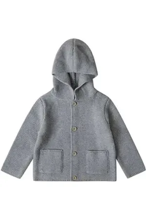 Stellou & friends Cardigan Strickjacke mit Kapuze Strickjacke mit Kapuze grau 86/92