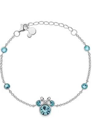 Disney Armband Kinder Armband Minnie Mouse © blaue Zirkonia Steine, blaue Farbsteine blau
