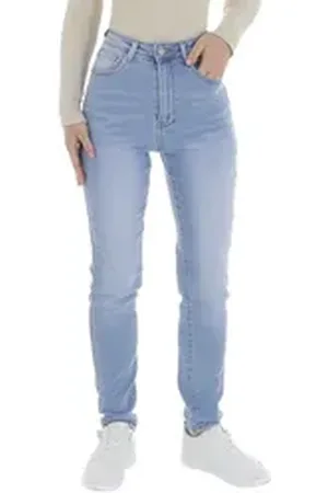 Ital-Design Skinny-fit-Jeans Damen Freizeit (87123912) Used-Look Stretch High Waist Jeans in Blau blau L/40
