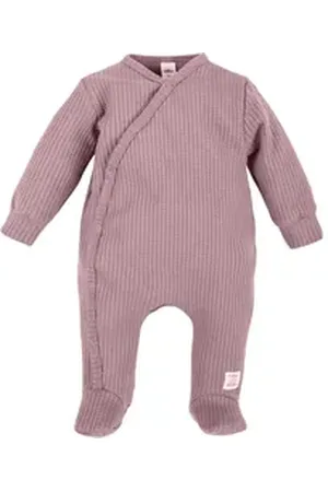 Makoma Strampler Baby Strampler mit Fuß Waffelpique Neugeborene Jungen & Mädchen (1-tlg) Baumwolle rosa 56
