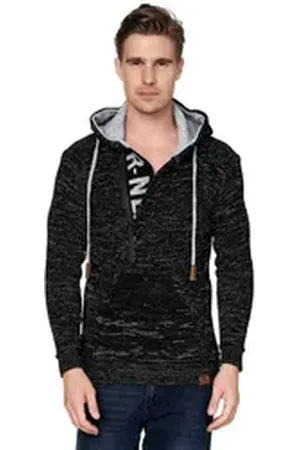 Rusty Neal Kapuzensweatshirt mit stylischem Ausschnitt grau|schwarz S