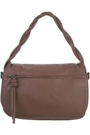 Ital-Design Schultertasche Mittelgroße, Damentasche Handtasche braun