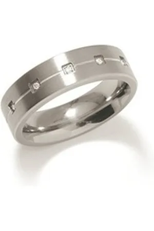 Boccia Titanium Boccia Fingerring Boccia Ring 0101-2055 Titan mit Brillanten silberfarben