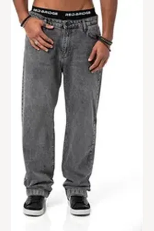 Redbridge Weite Jeans Red Bridge Herren Baggy Jeanshose 5-Pocket-Style grau W34L32