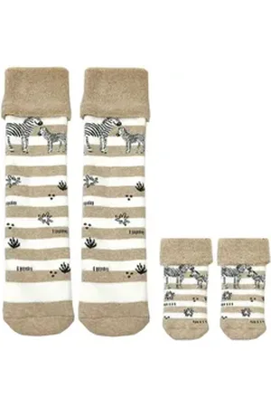 Cucamelon Freizeitsocken Zebra Socken Kuschelsocken für Mama und Baby in 38 40 (2