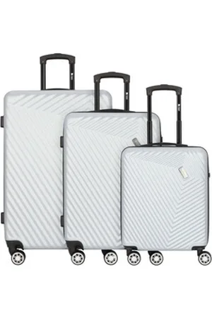 Mano Trolleyset Don Carlo, 4 Rollen, (3-teilig, 3 tlg), ABS silberfarben