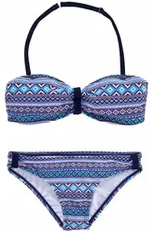 QS by s.Oliver Bandeau-Bikini mit grafischem Druck blau 146/152