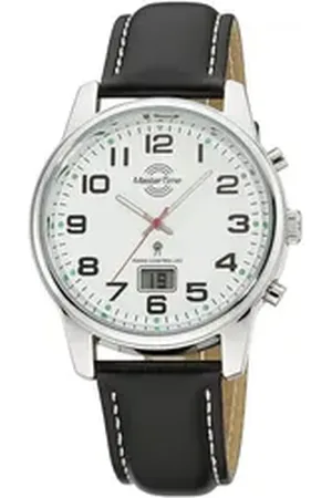 Master Time Funkuhr Super Power MTGA-10814-12L, Armbanduhr, Quarzuhr, Herrenuhr, Datum, Leuchtzeiger schwarz