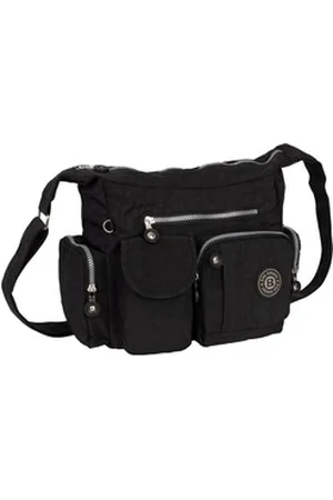 Bag Street Umhängetasche Damentasche Umhängetasche Handtasche Schultertasche Schwarz Schwarz, als Schultertasche, Umhängetasche tragbar schwarz