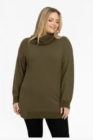Yoek Longpullover Damen Pullover Große Größen grün 38/40