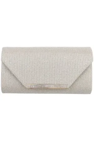 Ital-Design Schultertasche Kleine, Damentasche clutch schultertasche mit strass in Gold goldfarben