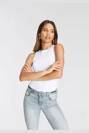 Tamaris Tanktop aus Rippe weiß 36