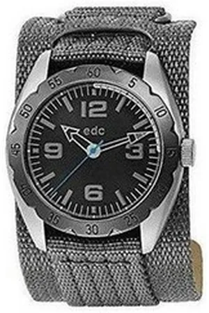 ESPRIT Edc by Quarzuhr Metal Grid Mystic Grey, aus Edelstahl, Textil-/Lederarmband, Grau, Klettverschluss