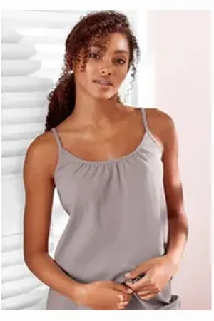 QS by s.Oliver Ripptanktop mit Babylocksaum grau 32 (34)