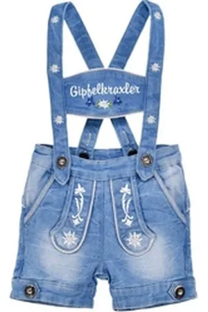 BONDI Trachtenlederhose Baby Jungen Jeans Latzshort 