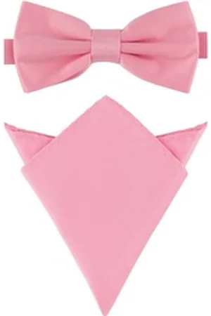 Ladeheid Fliege Herren Schmale Fliege & Einstecktuch Set M/P (12cm x 6cm, 22cm x 22cm) rosa
