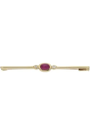 JuwelmaLux Brosche Brosche 585/000 (14 Karat) Gold mit Rubin & Brillanten JL30