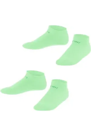 ESPRIT Sneakersocken Foot Logo 2-Pack (2-Paar) aus weichem Baumwollmix grün 31-34