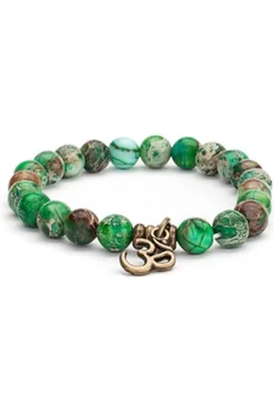 BODHI Perlenarmband Mala Armband mit grüner Imperial, Modeschmuck M